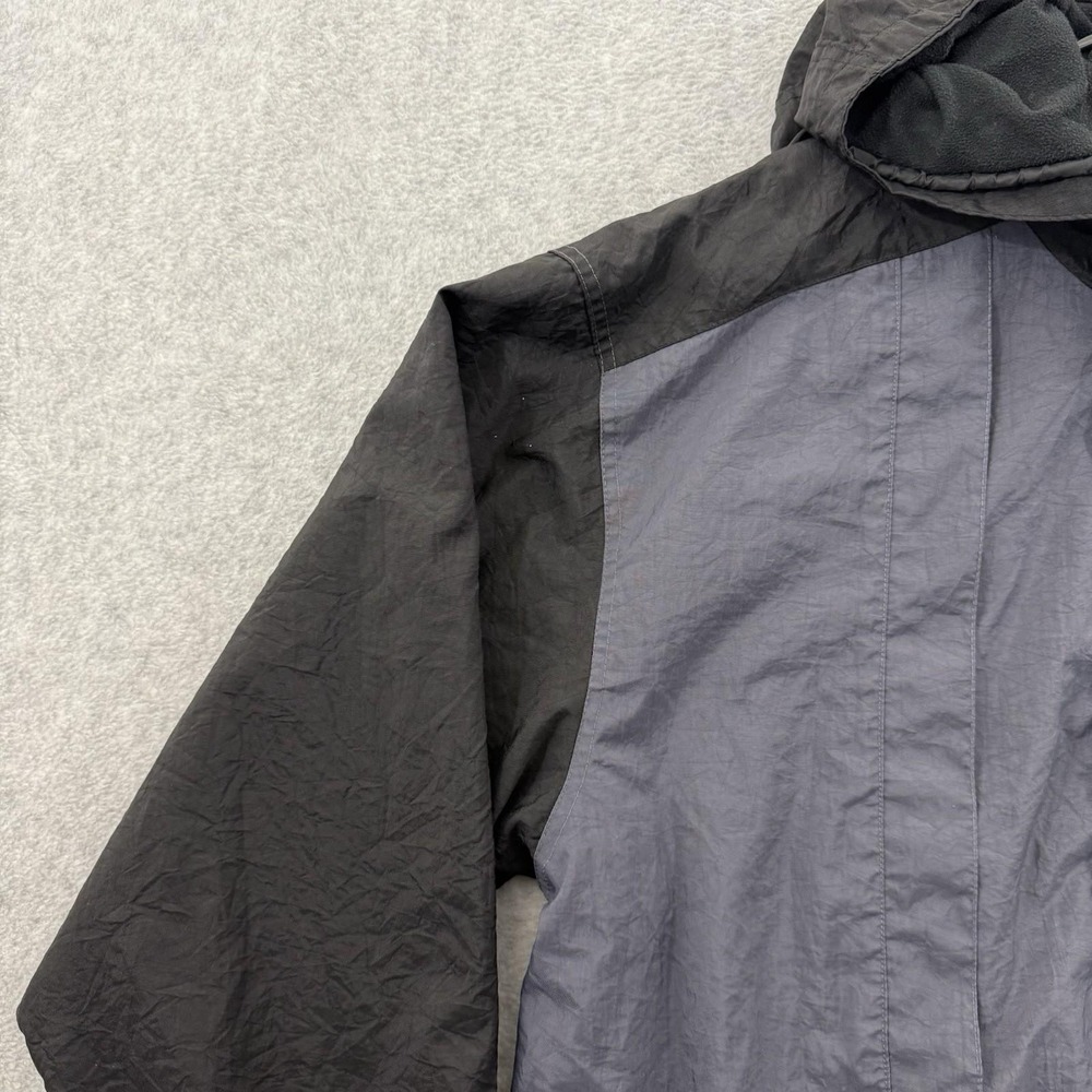 Nike Jacket Men's Large Gray Black Hooded Windbreaker Coat Color Block 90s Retro - Picture 3 of 11
